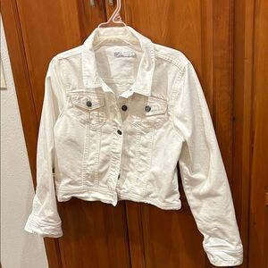 Prana White Crop Jean Jacket